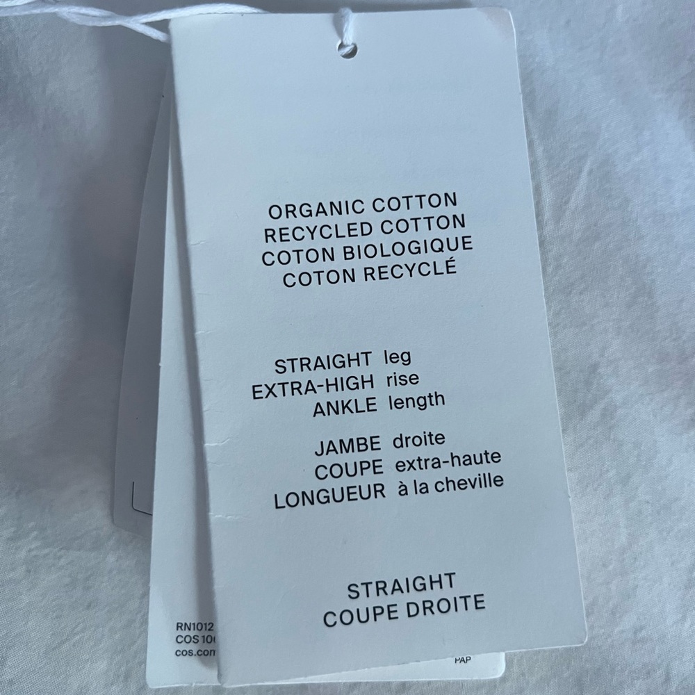 COS Straight Leg Extra-High Rise Ankle Jeans Organic Cotton Size 23 NWT - Picture 5 of 7